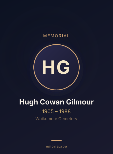 Memorial portrait of Hugh Cowan Gilmour