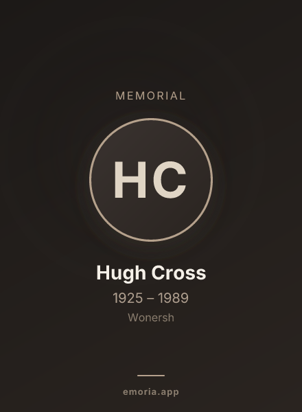 Memorial portrait of Hugh Cross