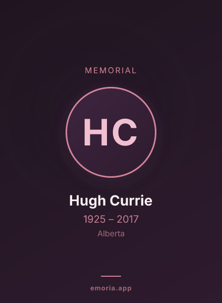 Memorial portrait of Hugh Currie