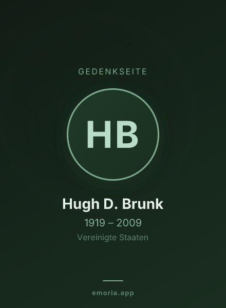 Gedenkportrait von Hugh D. Brunk