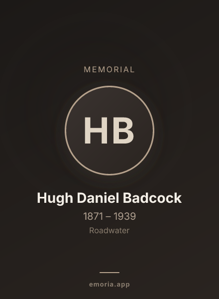 Memorial portrait of Hugh Daniel Badcock