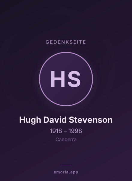 Gedenkportrait von Hugh David Stevenson