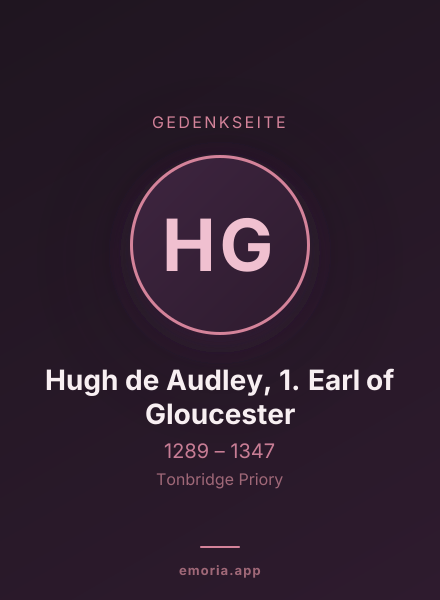Gedenkportrait von Hugh de Audley, 1. Earl of Gloucester