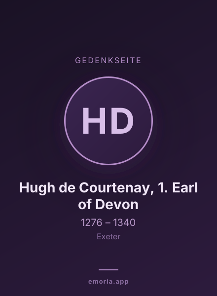 Gedenkportrait von Hugh de Courtenay, 1. Earl of Devon