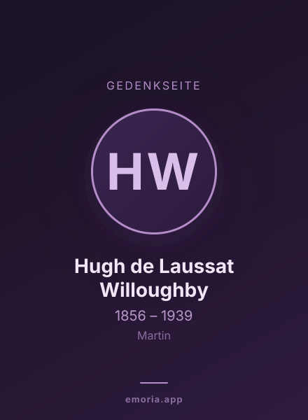 Gedenkportrait von Hugh de Laussat Willoughby