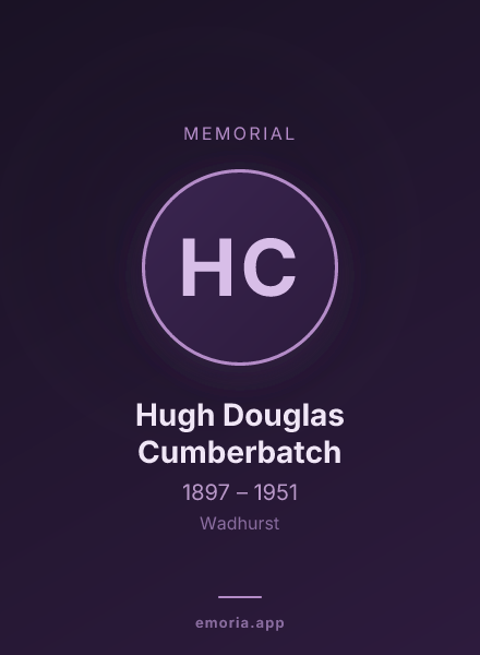 Memorial portrait of Hugh Douglas Cumberbatch