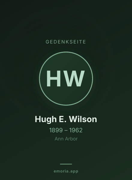 Gedenkportrait von Hugh E. Wilson