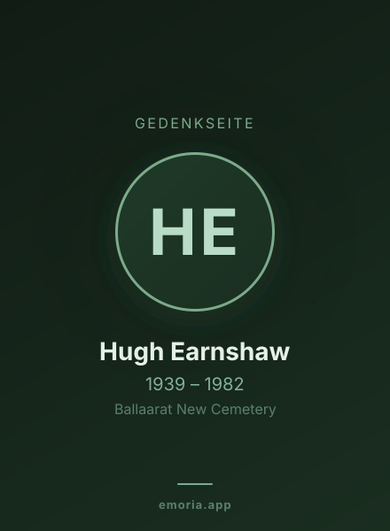 Gedenkportrait von Hugh Earnshaw
