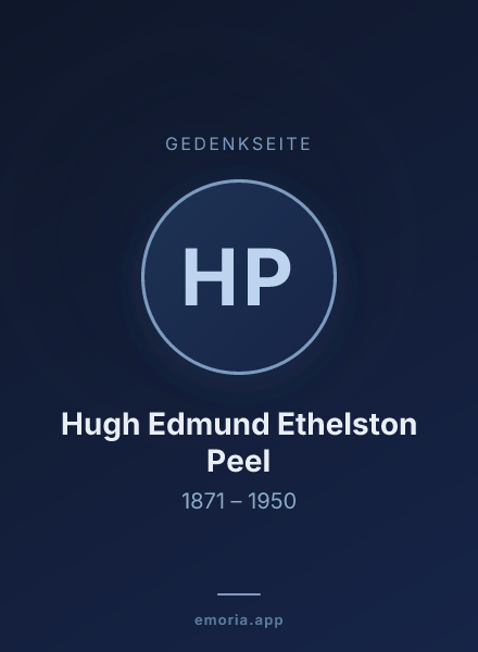 Gedenkportrait von Hugh Edmund Ethelston Peel