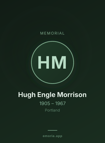 Memorial portrait of Hugh Engle Morrison