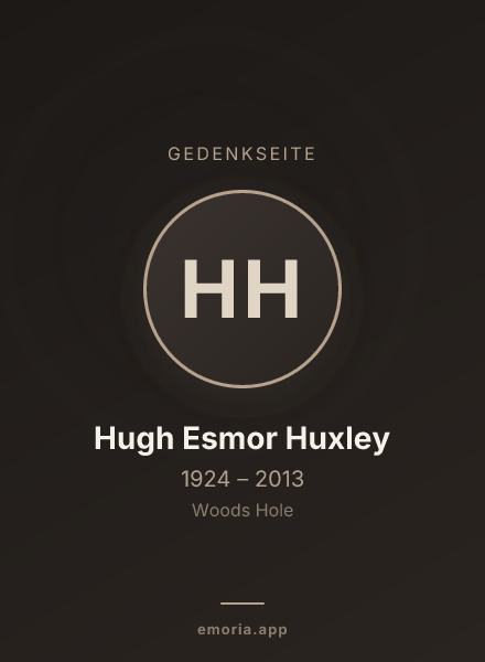 Gedenkportrait von Hugh Esmor Huxley
