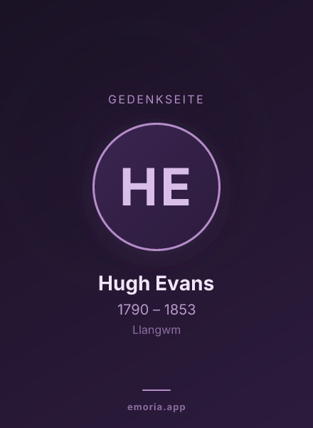Gedenkportrait von Hugh Evans
