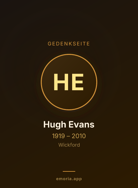 Gedenkportrait von Hugh Evans