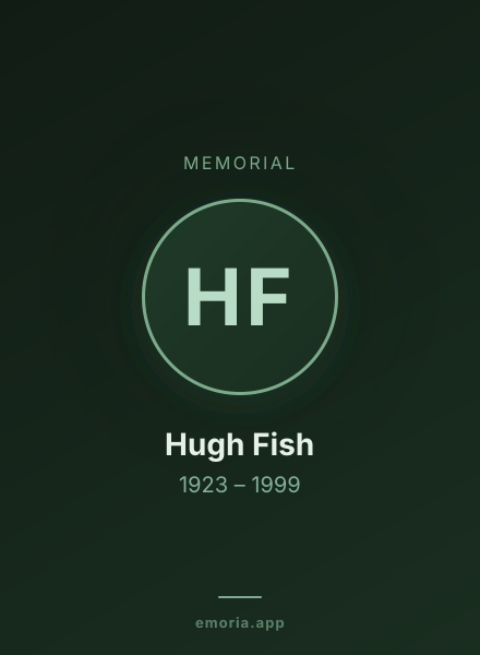 Memorial portrait of Hugh Fish