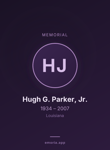 Memorial portrait of Hugh G. Parker, Jr.