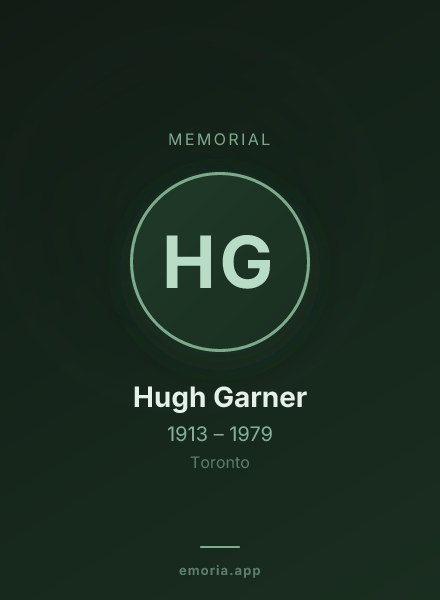 Memorial portrait of Hugh Garner