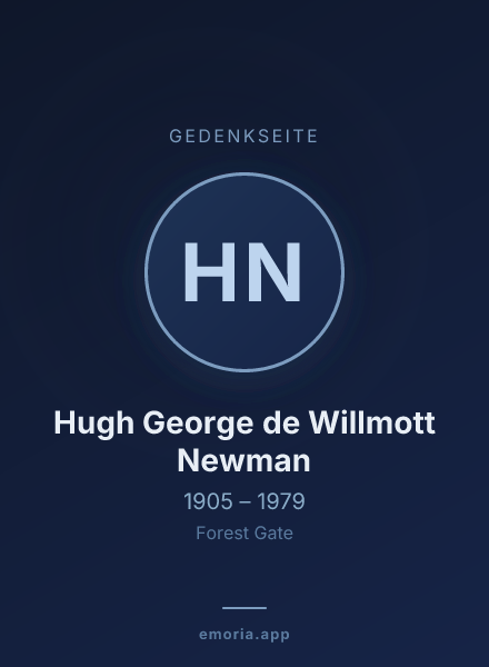 Gedenkportrait von Hugh George de Willmott Newman