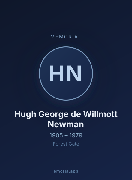 Memorial portrait of Hugh George de Willmott Newman