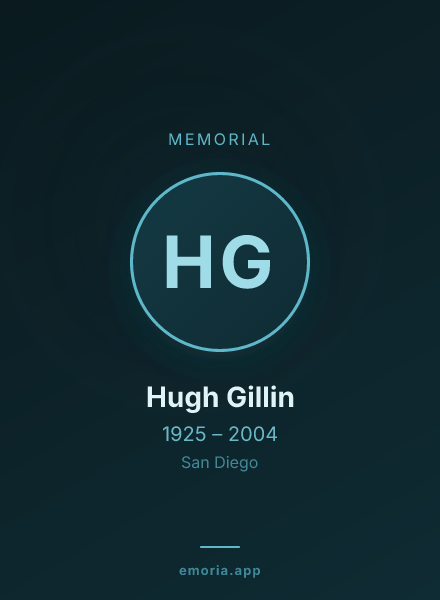 Memorial portrait of Hugh Gillin