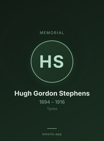 Memorial portrait of Hugh Gordon Stephens