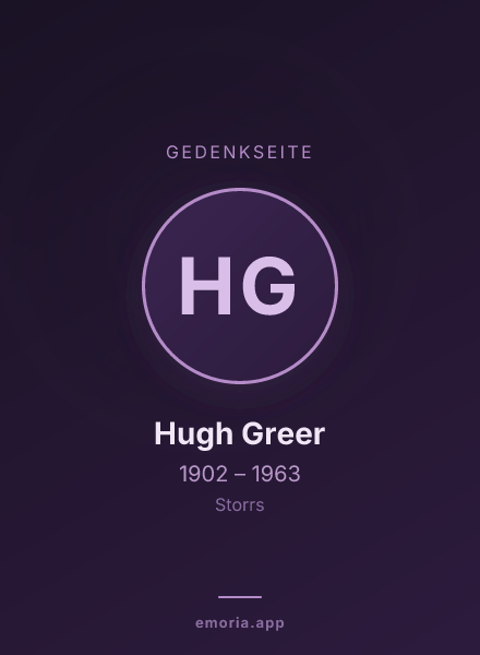 Gedenkportrait von Hugh Greer