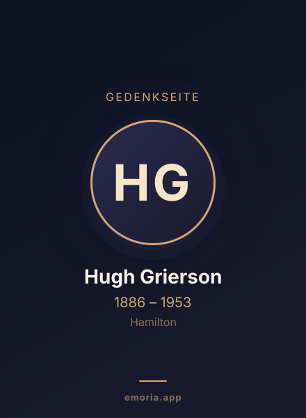 Gedenkportrait von Hugh Grierson