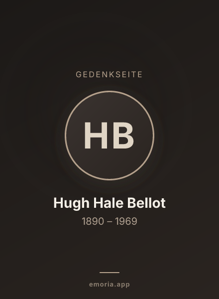 Gedenkportrait von Hugh Hale Bellot