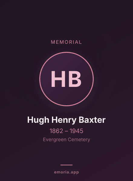 Memorial portrait of Hugh Henry Baxter