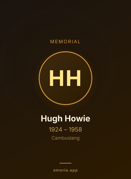 Memorial portrait of Hugh Howie