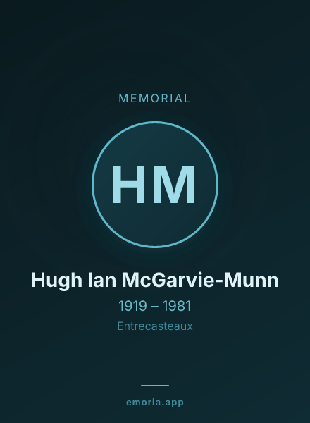 Memorial portrait of Hugh Ian McGarvie-Munn