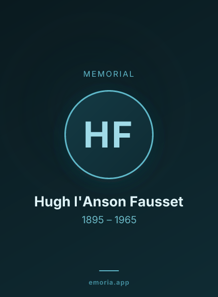 Memorial portrait of Hugh I'Anson Fausset