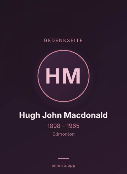 Gedenkportrait von Hugh John Macdonald