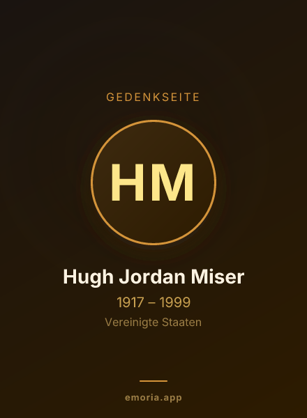 Gedenkportrait von Hugh Jordan Miser