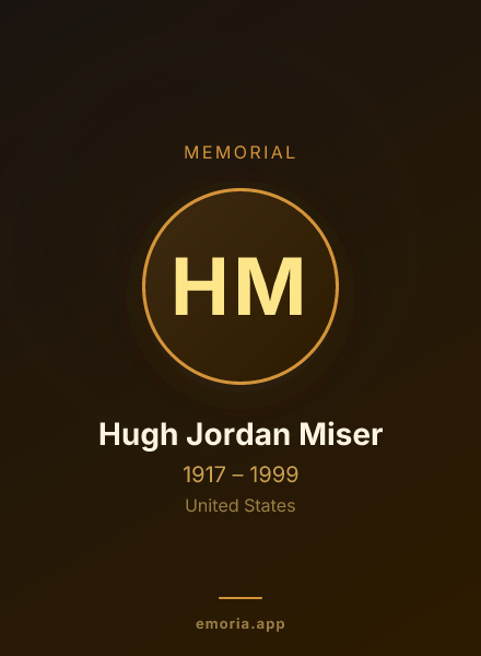 Memorial portrait of Hugh Jordan Miser