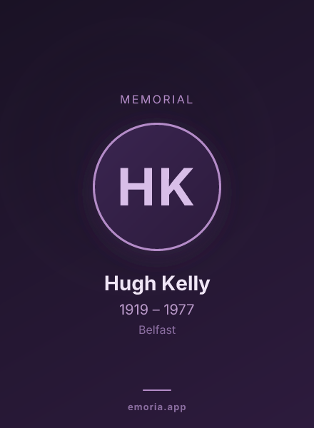Memorial portrait of Hugh Kelly