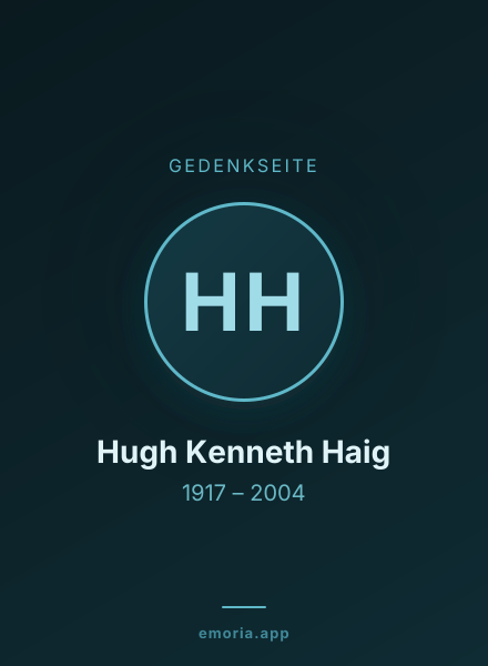 Gedenkportrait von Hugh Kenneth Haig