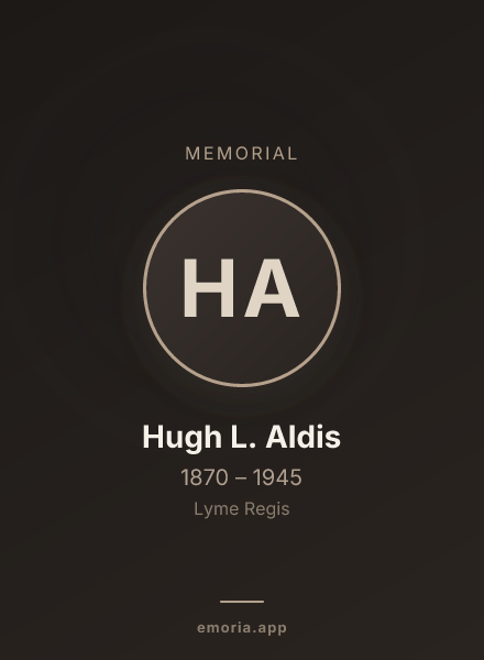 Memorial portrait of Hugh L. Aldis