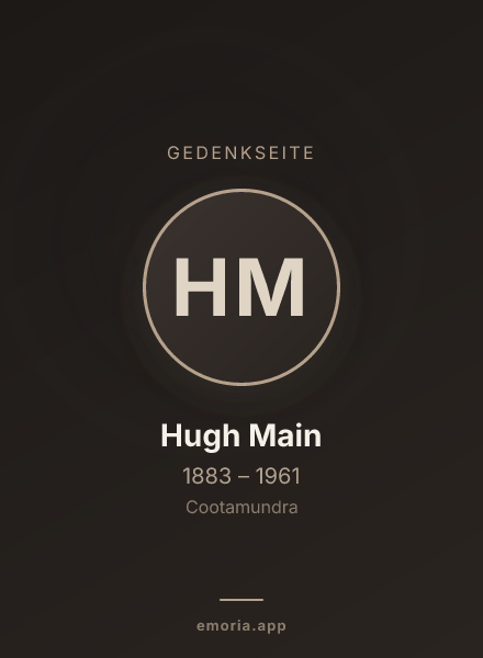Gedenkportrait von Hugh Main