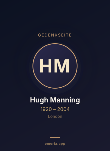 Gedenkportrait von Hugh Manning