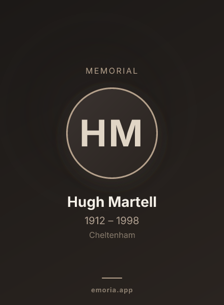 Memorial portrait of Hugh Martell