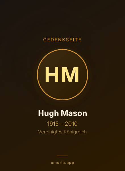 Gedenkportrait von Hugh Mason
