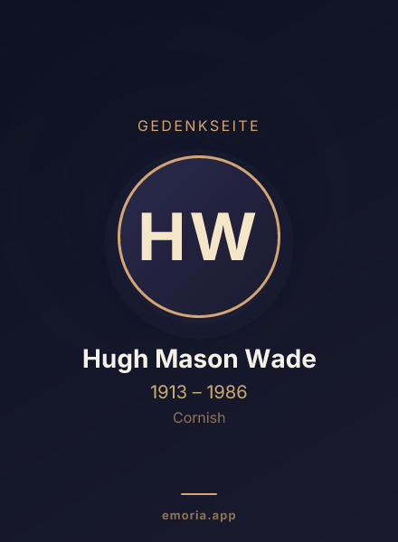 Gedenkportrait von Hugh Mason Wade