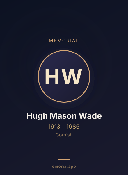 Memorial portrait of Hugh Mason Wade