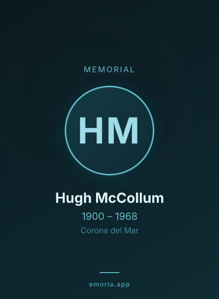 Memorial portrait of Hugh McCollum