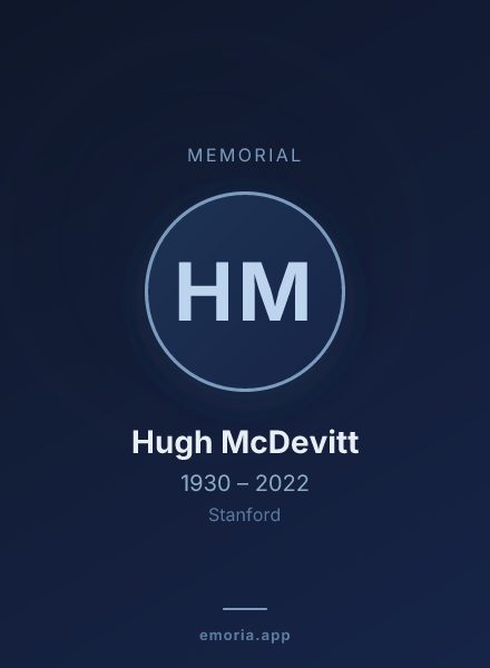 Memorial portrait of Hugh McDevitt