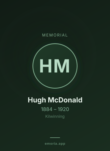 Memorial portrait of Hugh McDonald