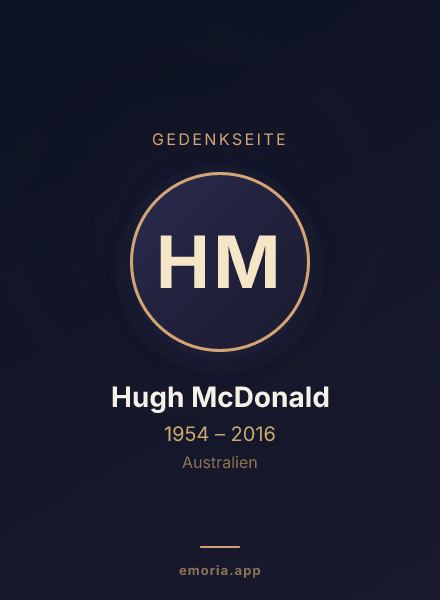 Gedenkportrait von Hugh McDonald