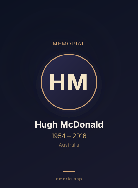 Memorial portrait of Hugh McDonald