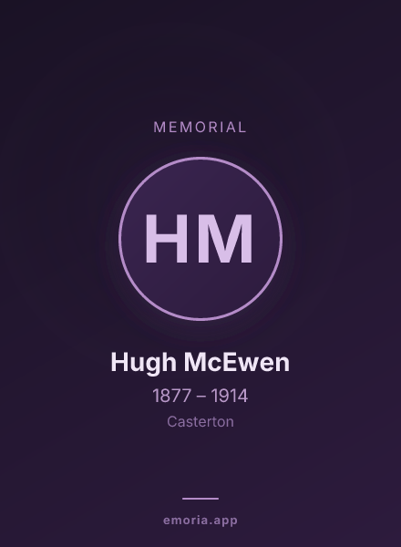 Memorial portrait of Hugh McEwen