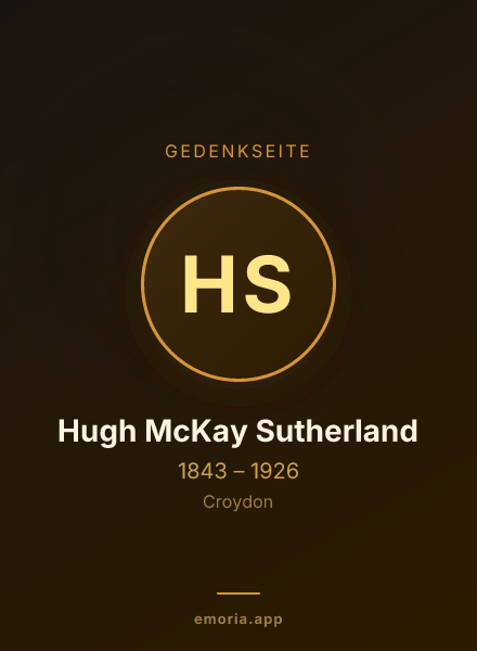Gedenkportrait von Hugh McKay Sutherland